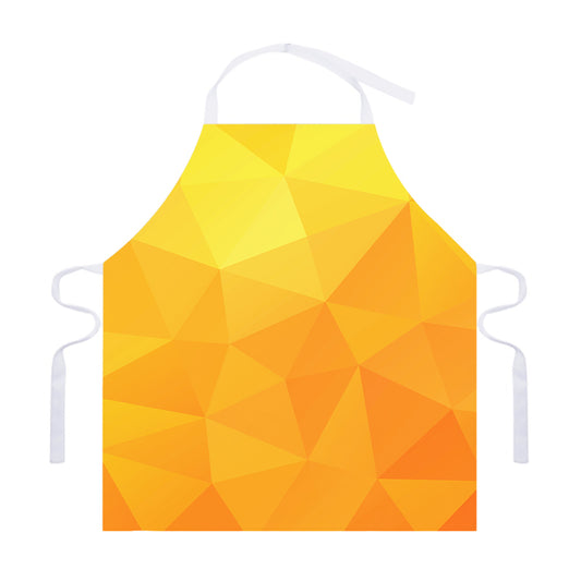 Yellow Polygonal Geometric Print Adjustable Apron