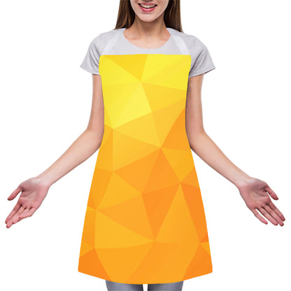 Yellow Polygonal Geometric Print Adjustable Apron
