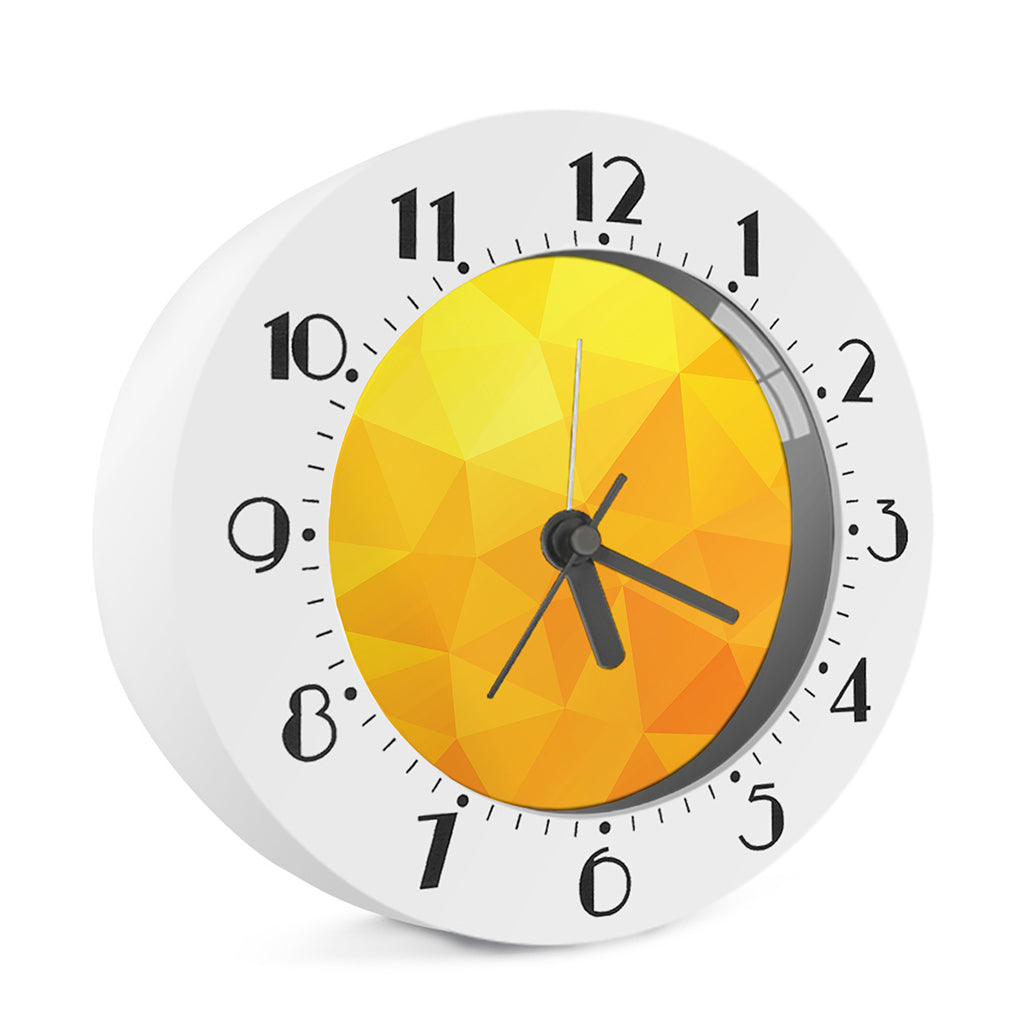 Yellow Polygonal Geometric Print Alarm Clock