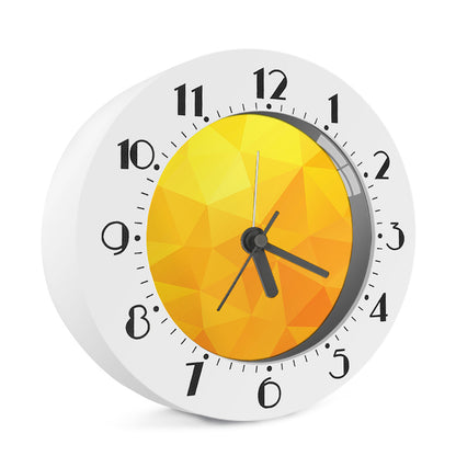 Yellow Polygonal Geometric Print Alarm Clock