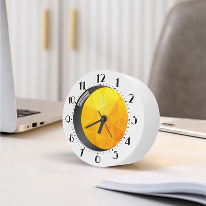Yellow Polygonal Geometric Print Alarm Clock