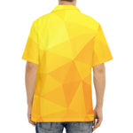 Yellow Polygonal Geometric Print Aloha Shirt