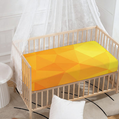 Yellow Polygonal Geometric Print Baby Crib Sheet
