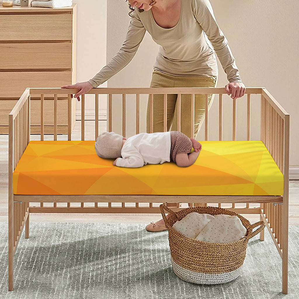 Yellow Polygonal Geometric Print Baby Crib Sheet