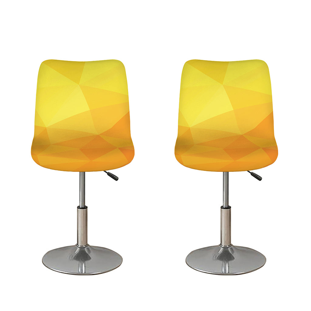 Yellow Polygonal Geometric Print Bar Stool Covers