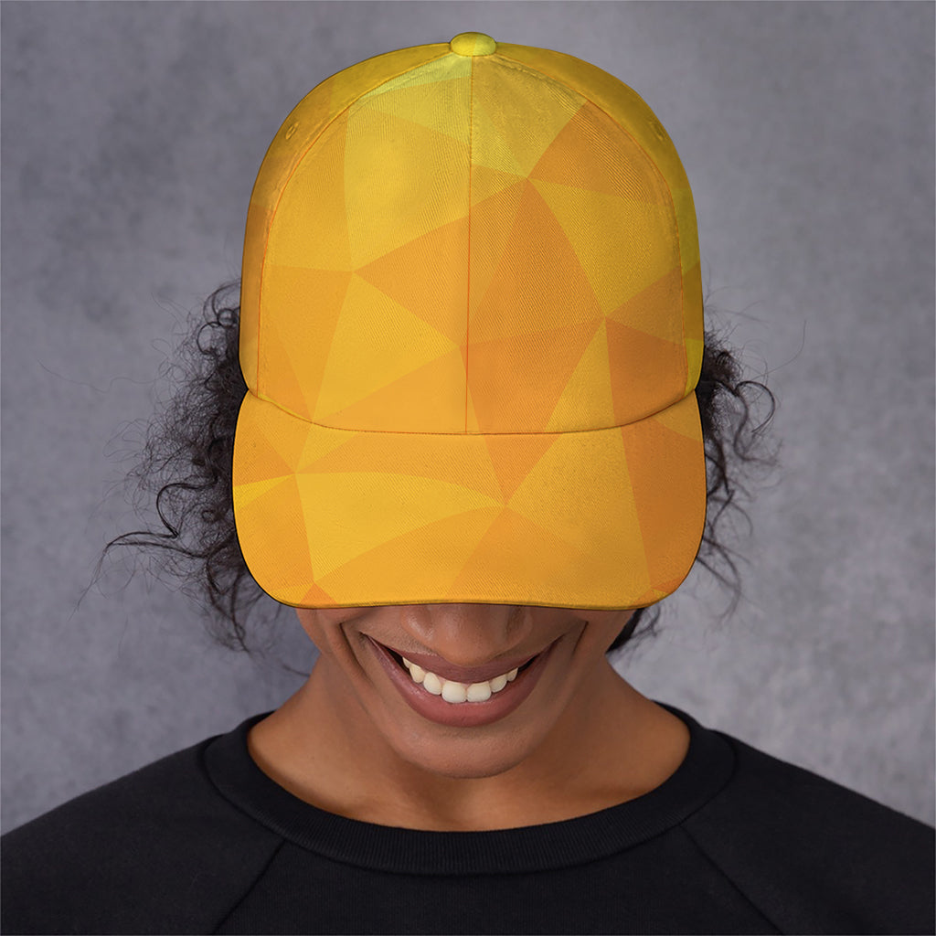 Yellow Polygonal Geometric Print Baseball Cap