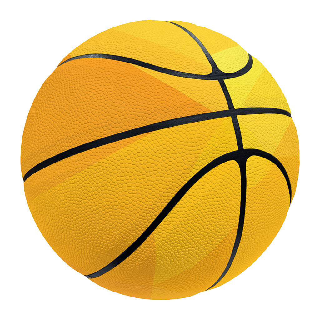 Yellow Polygonal Geometric Print Basketball