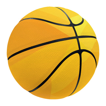 Yellow Polygonal Geometric Print Basketball