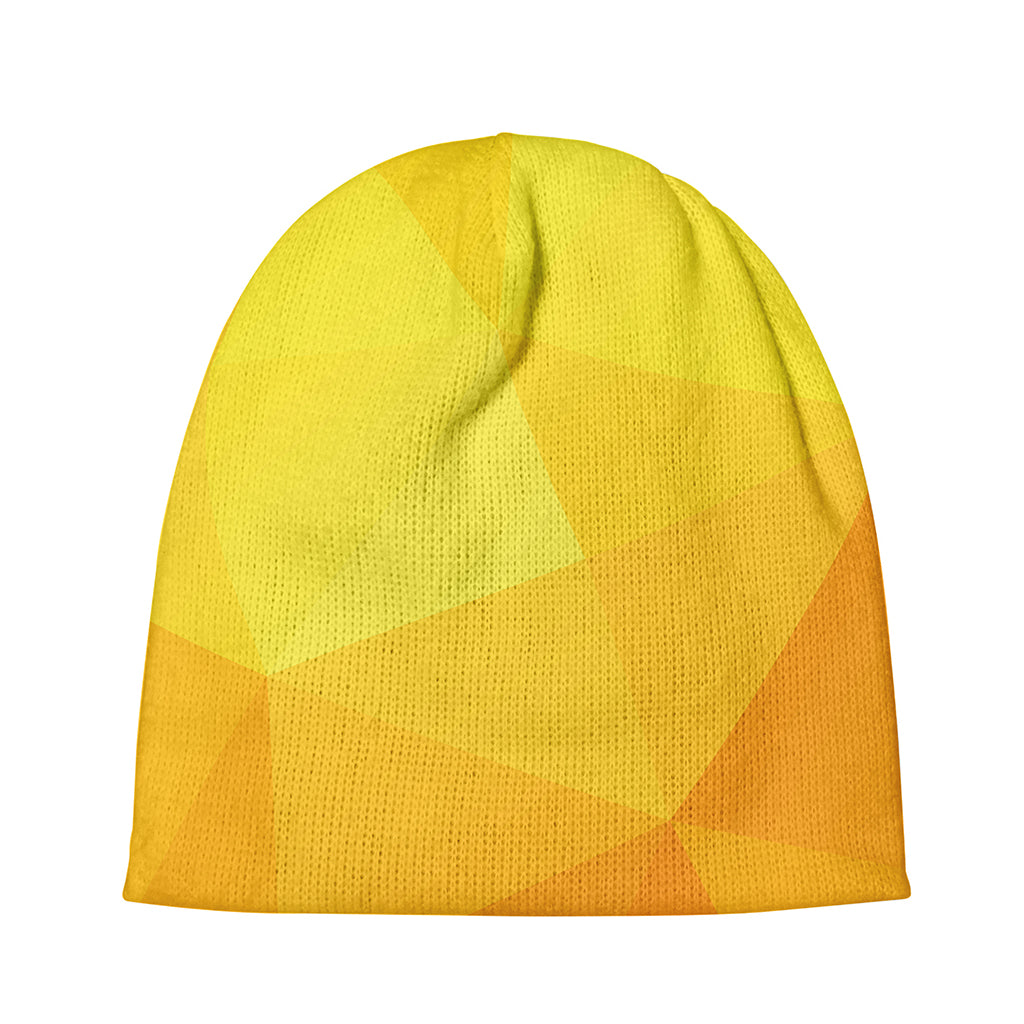 Yellow Polygonal Geometric Print Beanie