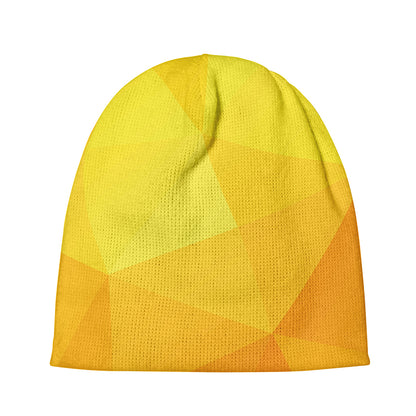 Yellow Polygonal Geometric Print Beanie