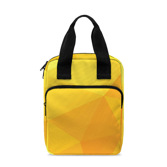 Yellow Polygonal Geometric Print Bible Tote Bag