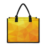 Yellow Polygonal Geometric Print Canvas Tote Bag