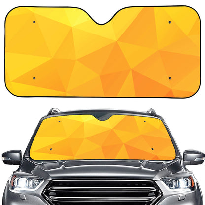 Yellow Polygonal Geometric Print Car Windshield Sun Shade