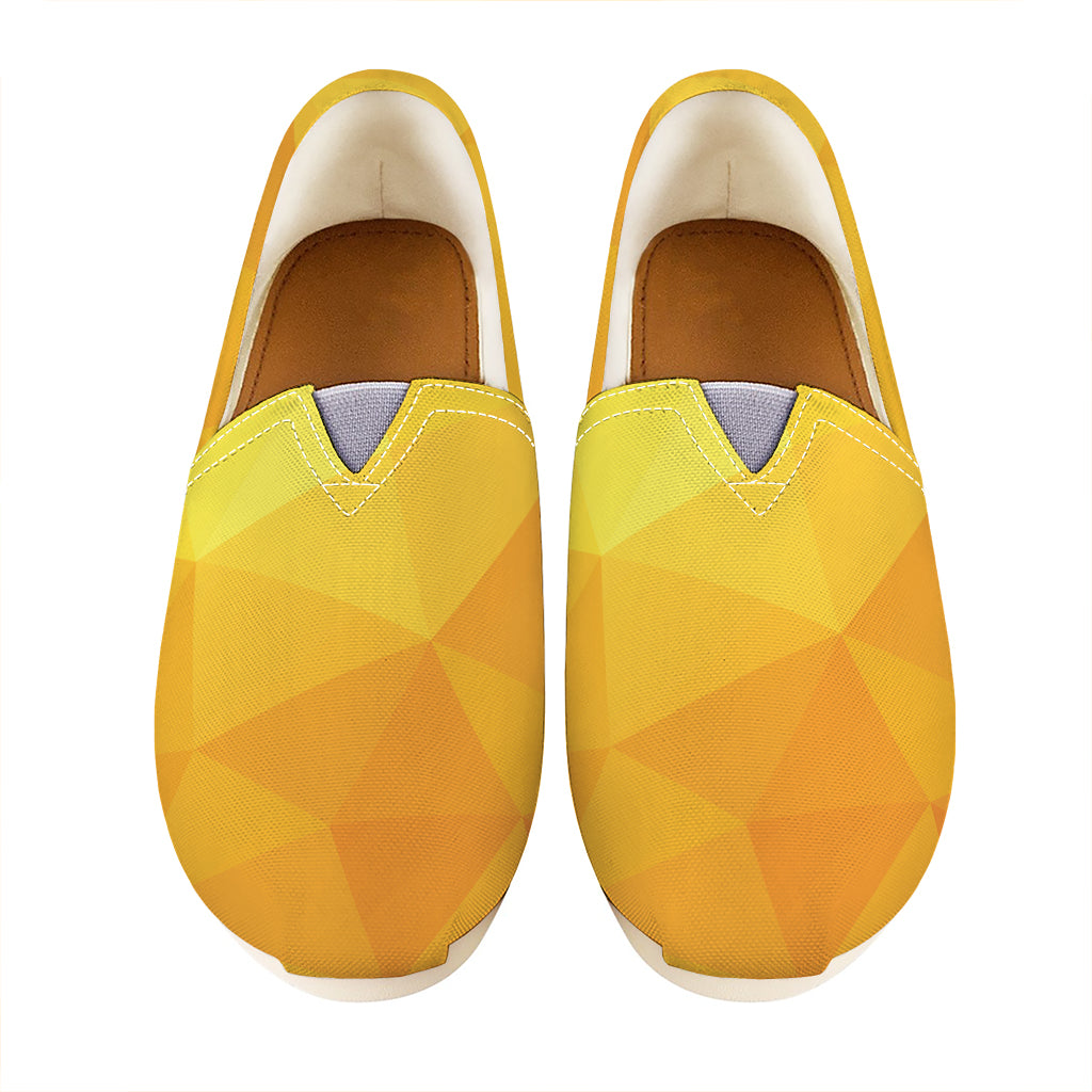 Yellow Polygonal Geometric Print Casual Shoes