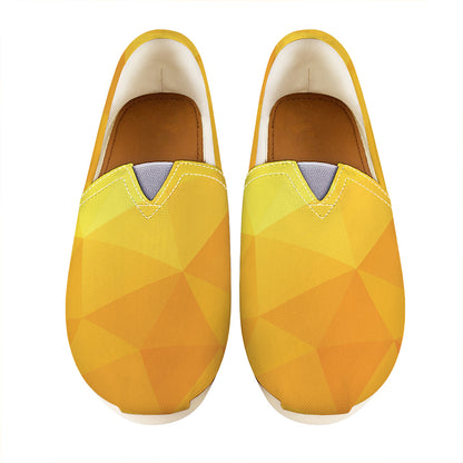 Yellow Polygonal Geometric Print Casual Shoes