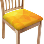 Yellow Polygonal Geometric Print Chair Cushion Cover