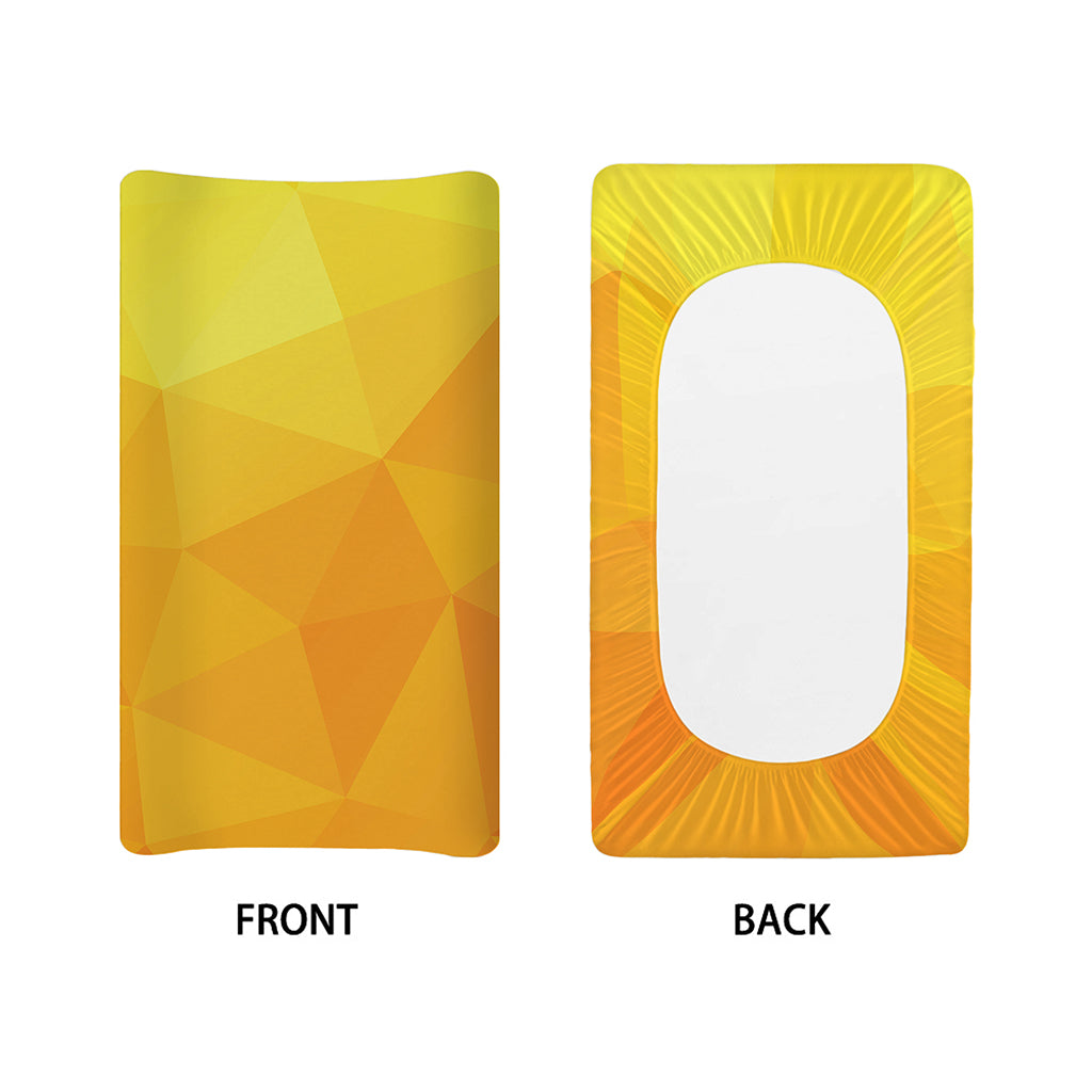 Yellow Polygonal Geometric Print Changing Pad Cover