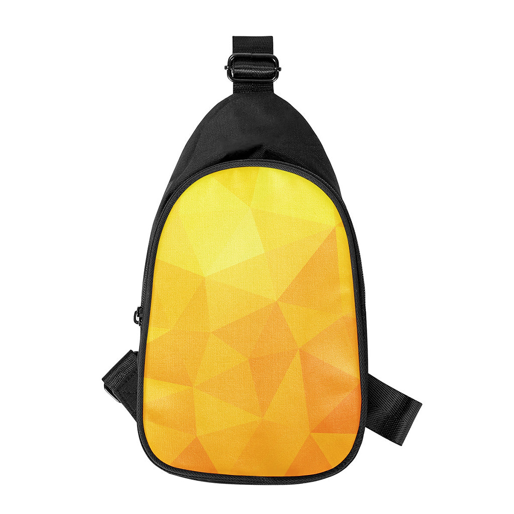 Yellow Polygonal Geometric Print Chest Bag