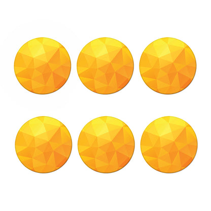 Yellow Polygonal Geometric Print Coaster Set