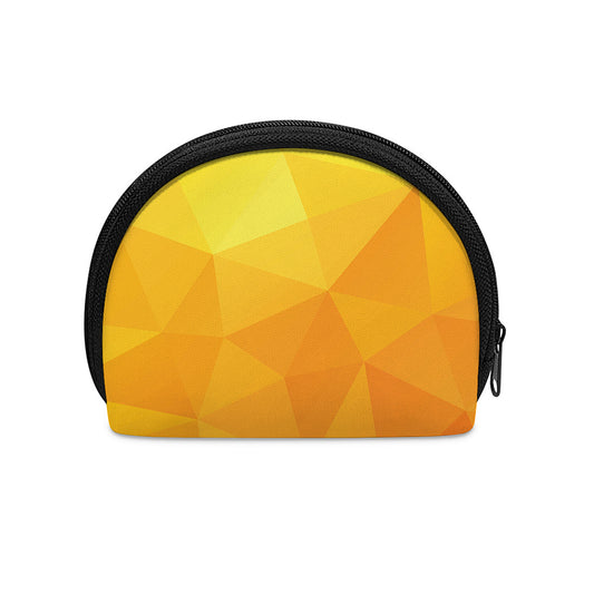 Yellow Polygonal Geometric Print Coin Purse