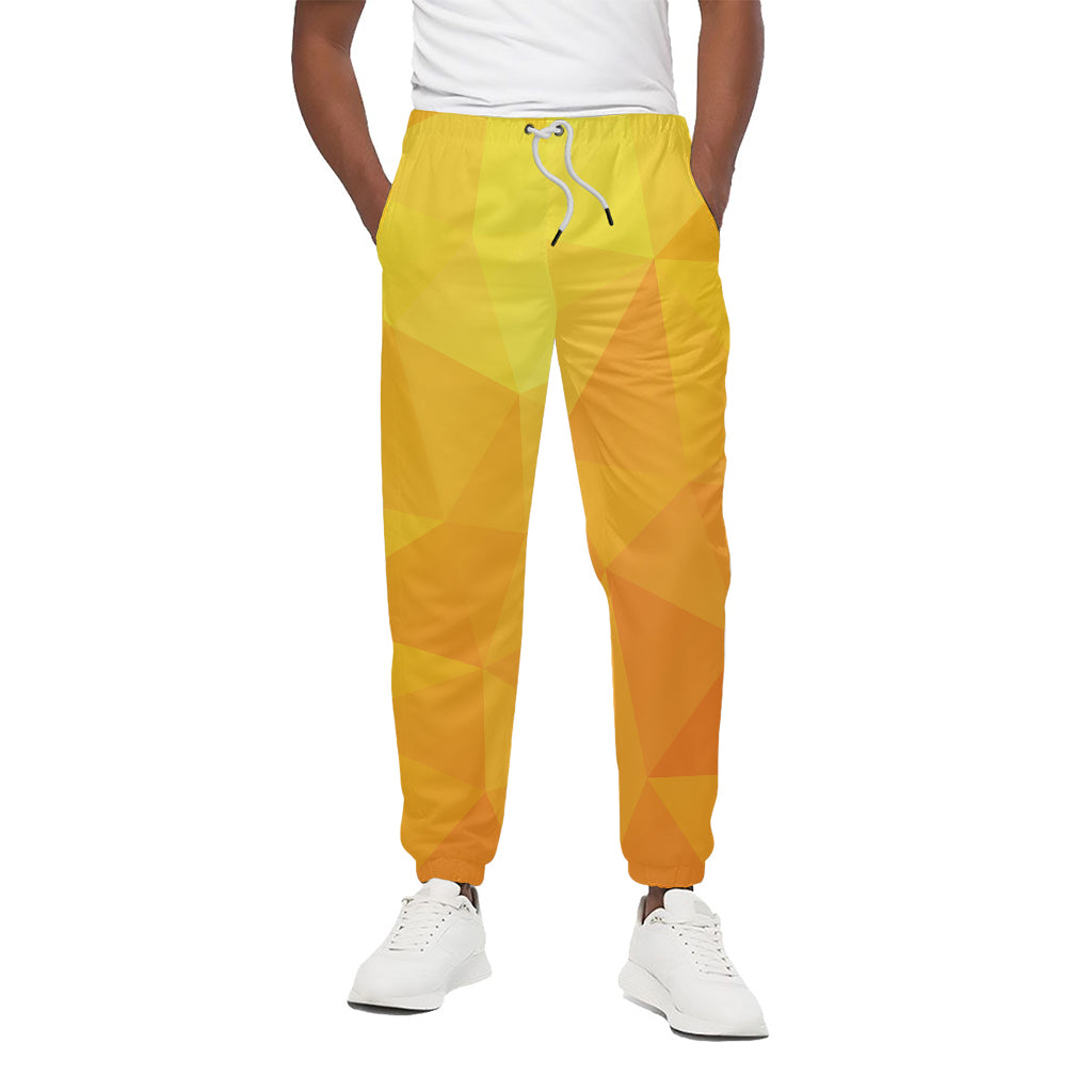 Yellow Polygonal Geometric Print Cotton Pants