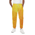 Yellow Polygonal Geometric Print Cotton Sweatpants