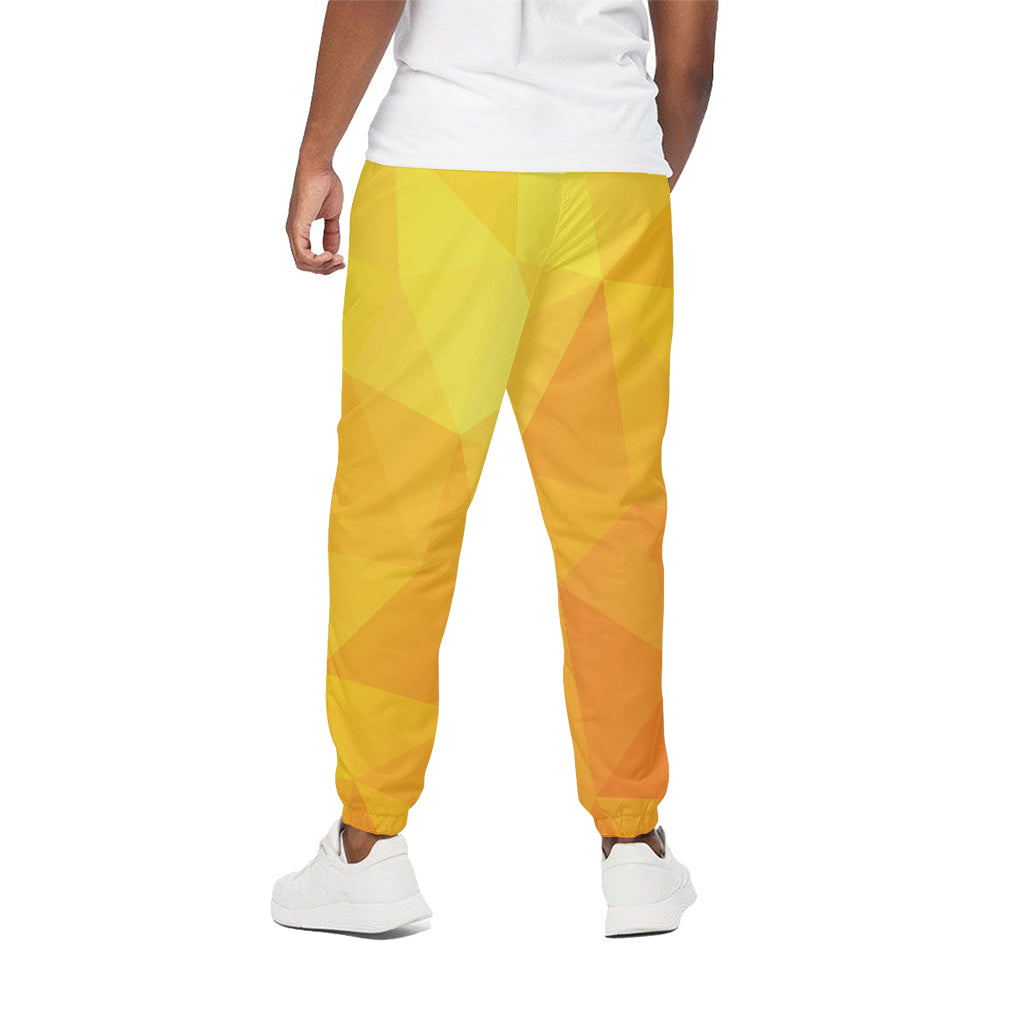 Yellow Polygonal Geometric Print Cotton Pants