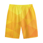 Yellow Polygonal Geometric Print Cotton Shorts