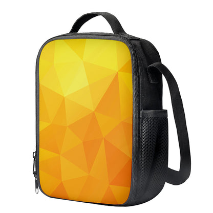 Yellow Polygonal Geometric Print Crossbody Lunch Bag