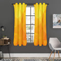 Yellow Polygonal Geometric Print Grommet Curtain Panels