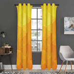Yellow Polygonal Geometric Print Curtain