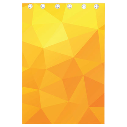 Yellow Polygonal Geometric Print Curtain