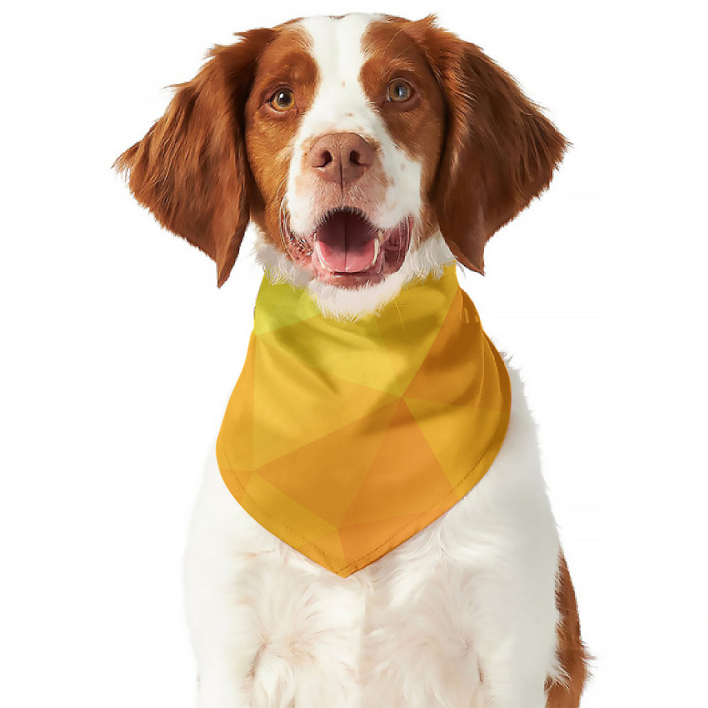 Yellow Polygonal Geometric Print Dog Bandana