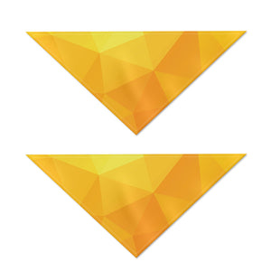 Yellow Polygonal Geometric Print Dog Bandana