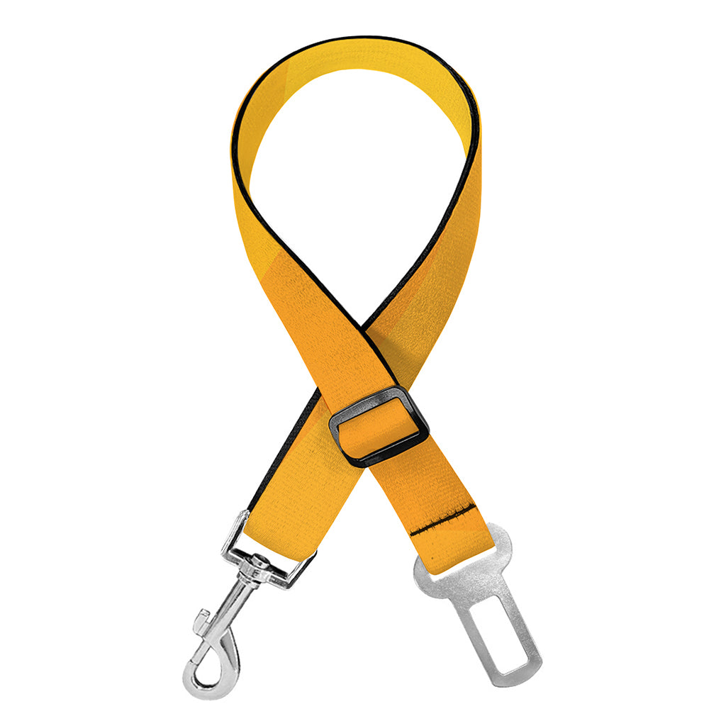 Yellow Polygonal Geometric Print Dog Seat Belt