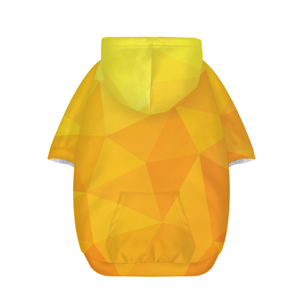 Yellow Polygonal Geometric Print Dog Zip Up Hoodie
