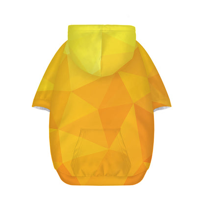 Yellow Polygonal Geometric Print Dog Zip Up Hoodie