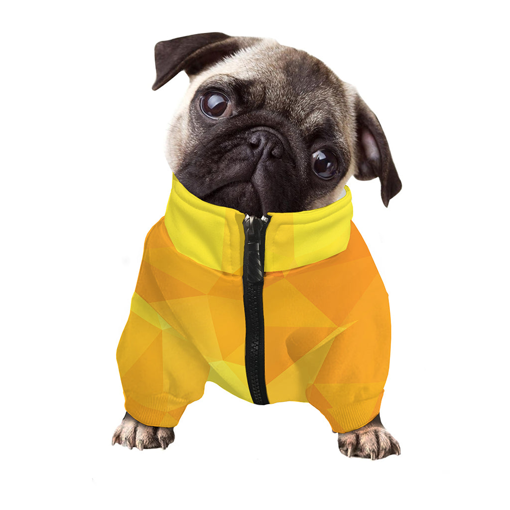 Yellow Polygonal Geometric Print Dog Zip Up Jacket