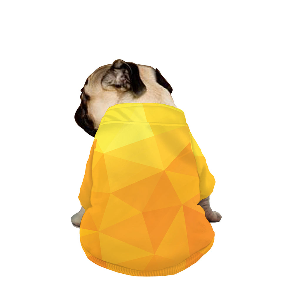 Yellow Polygonal Geometric Print Dog Zip Up Jacket