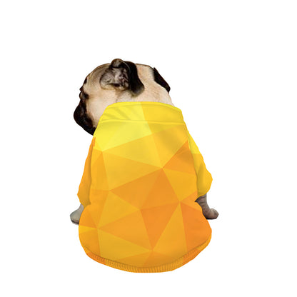 Yellow Polygonal Geometric Print Dog Zip Up Jacket