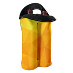 Yellow Polygonal Geometric Print Double Neoprene Wine Tote