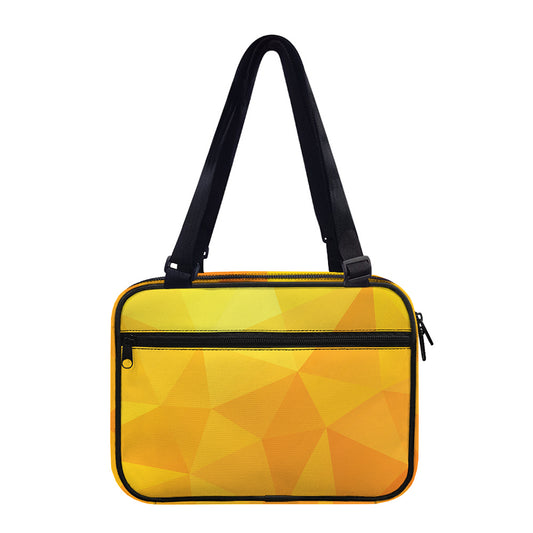 Yellow Polygonal Geometric Print Double Strap Bible Bag