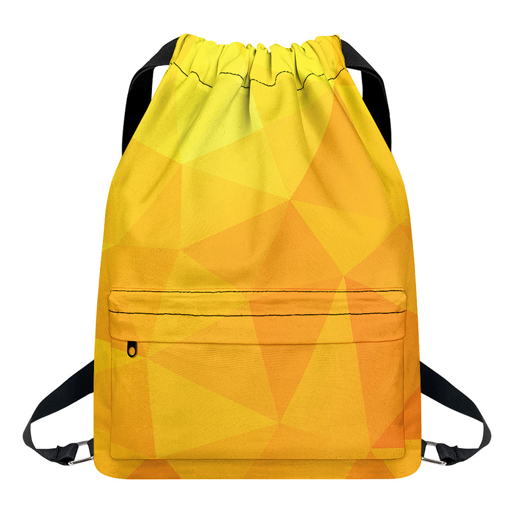 Yellow Polygonal Geometric Print Drawstring Backpack