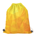 Yellow Polygonal Geometric Print Drawstring Bag