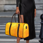 Yellow Polygonal Geometric Print Duffle Bag