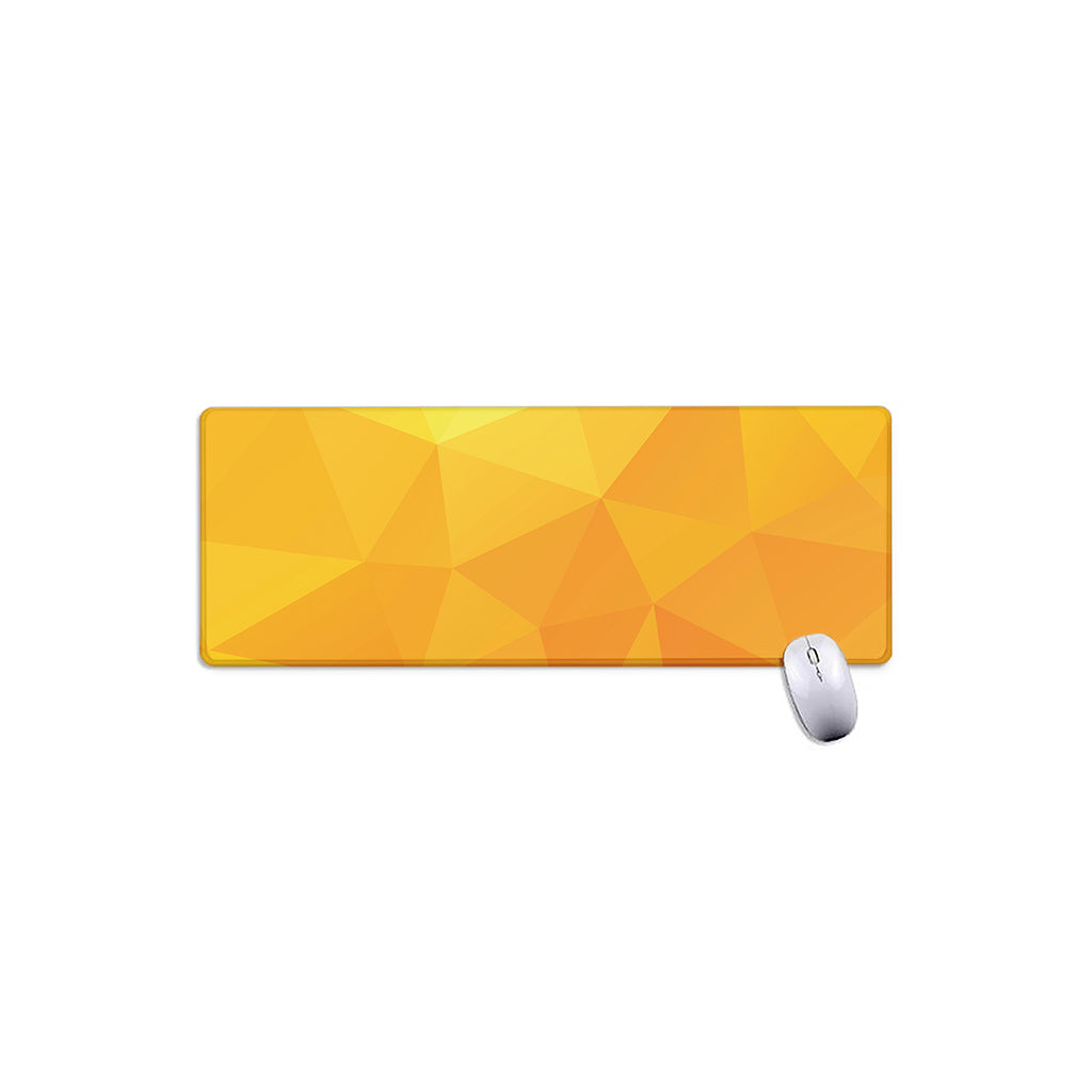 Yellow Polygonal Geometric Print Extended Mouse Pad