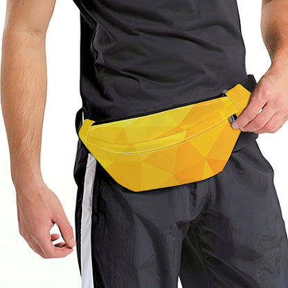 Yellow Polygonal Geometric Print Fanny Pack