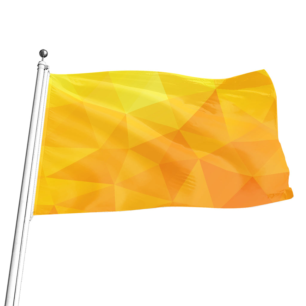 Yellow Polygonal Geometric Print Flag