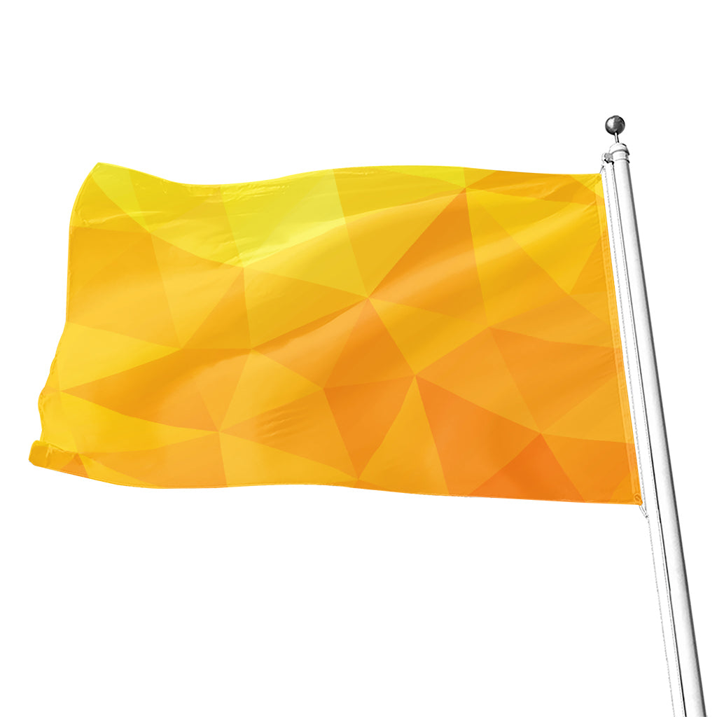 Yellow Polygonal Geometric Print Flag