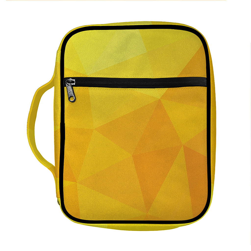 Yellow Polygonal Geometric Print Front Pocket Bible Bag